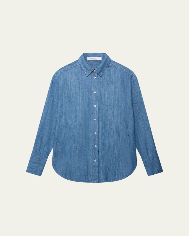 Chambray Oversized Button-Down Shirt